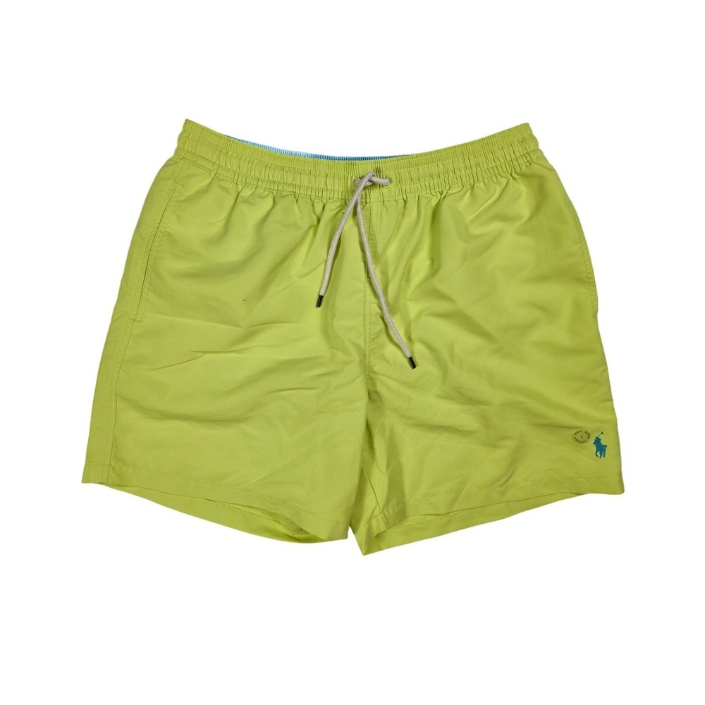 Polo Ralph Lauren Traveler Classic Neon Yellow Swimwear Trunks Men's Large NWOT
